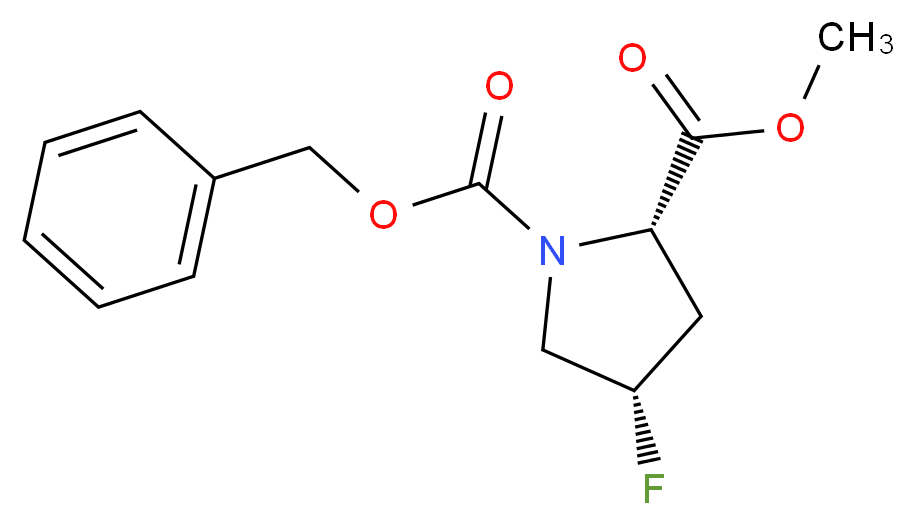 1-benzyl 2-methyl (2S,4S)-4-fluoropyrrolidine-1,2-dicarboxylate_分子结构_CAS_72180-14-4