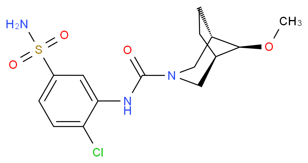 (8-syn)-N-[5-(aminosulfonyl)-2-chlorophenyl]-8-methoxy-3-azabicyclo[3.2.1]octane-3-carboxamide_分子结构_CAS_)