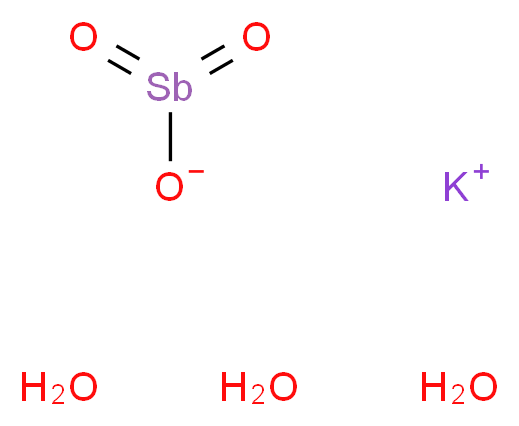 锑酸钾三水合物,>94%_分子结构_CAS_12208-13-8)