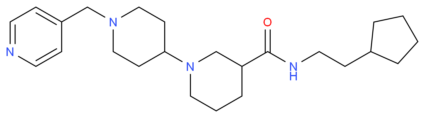 N-(2-cyclopentylethyl)-1'-(pyridin-4-ylmethyl)-1,4'-bipiperidine-3-carboxamide_分子结构_CAS_)