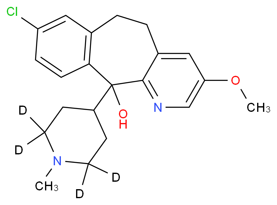 8-Chloro-3-methoxy-11-(1-methyl-4-piperidinyl)-6,11-dihydro-5H-benzo[5,6]-cyclohepta[1,2-b]pyridin-11-ol-d4_分子结构_CAS_1189492-69-0)