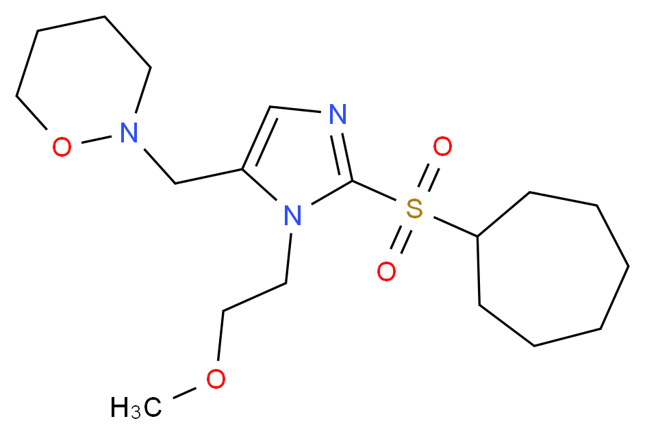 2-{[2-(cycloheptylsulfonyl)-1-(2-methoxyethyl)-1H-imidazol-5-yl]methyl}-1,2-oxazinane_分子结构_CAS_)