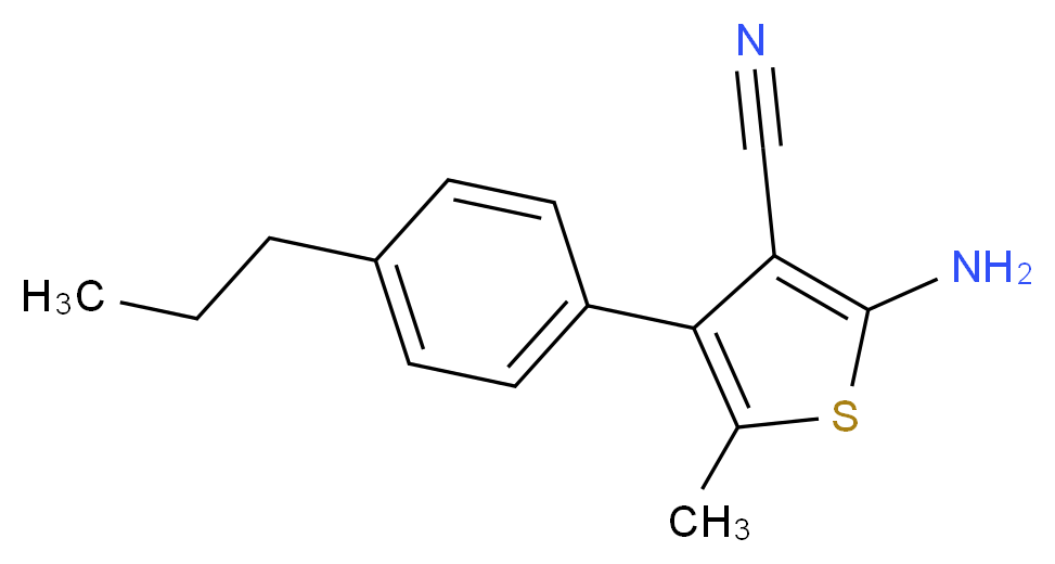 2-Amino-5-methyl-4-(4-propylphenyl)thiophene-3-carbonitrile_分子结构_CAS_519016-79-6)