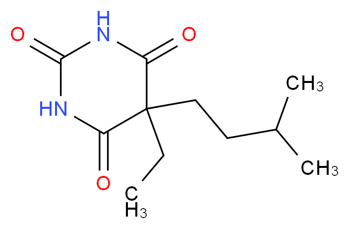 5-ethyl-5-(3-methylbutyl)-1,3-diazinane-2,4,6-trione_分子结构_CAS_57-43-2