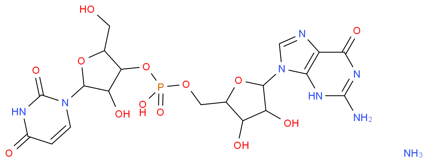 Uridylyl(3′→5′)guanosine ammonium salt_分子结构_CAS_108320-85-0)