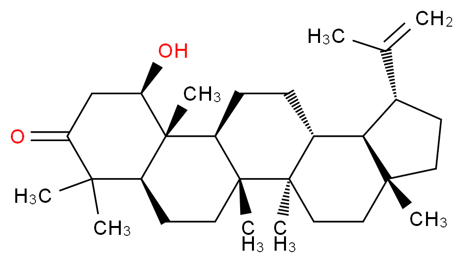 (1R,2R,5R,8R,9R,10R,13S,14R,15R,19R)-15-hydroxy-1,2,5,14,18,18-hexamethyl-8-(prop-1-en-2-yl)pentacyclo[11.8.0.0<sup>2</sup>,<sup>1</sup><sup>0</sup>.0<sup>5</sup>,<sup>9</sup>.0<sup>1</sup><sup>4</sup>,<sup>1</sup><sup>9</sup>]henicosan-17-one_分子结构_CAS_23963-54-4