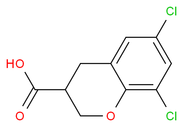 6,8-dichloro-3,4-dihydro-2H-1-benzopyran-3-carboxylic acid_分子结构_CAS_885271-47-6