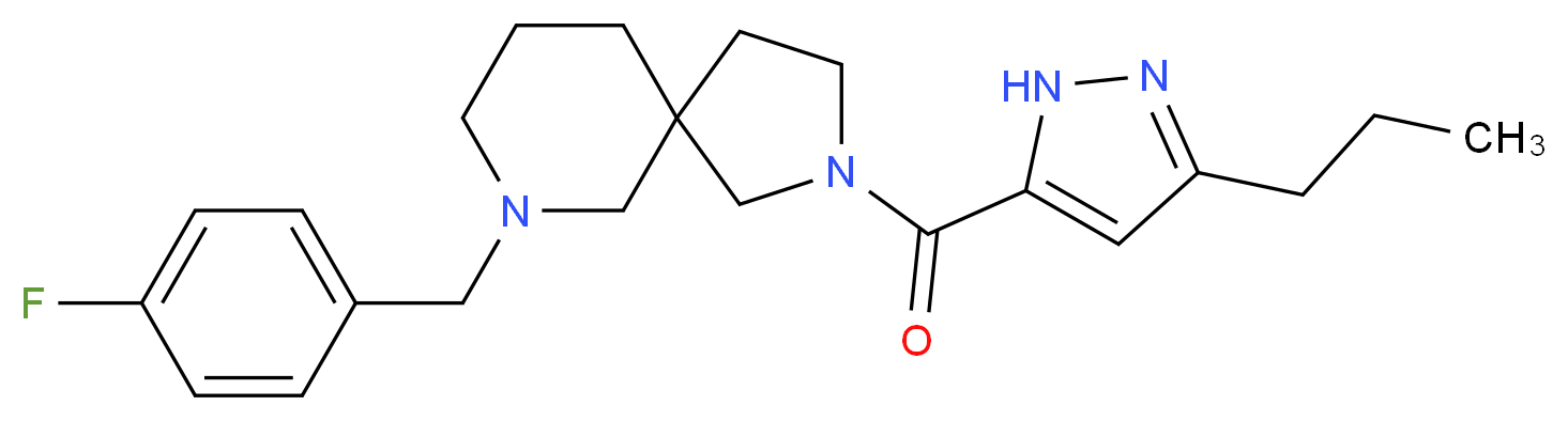 7-(4-fluorobenzyl)-2-[(3-propyl-1H-pyrazol-5-yl)carbonyl]-2,7-diazaspiro[4.5]decane_分子结构_CAS_)