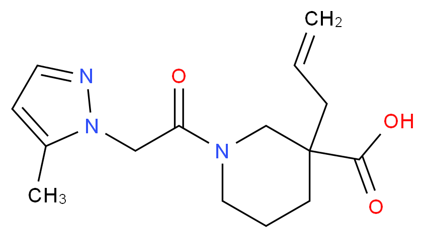 3-allyl-1-[(5-methyl-1H-pyrazol-1-yl)acetyl]-3-piperidinecarboxylic acid_分子结构_CAS_)