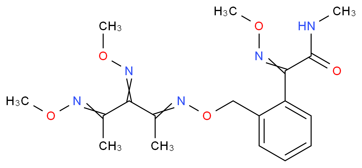 2-(methoxyimino)-2-{2-[5-(methoxyimino)-4,6-dimethyl-2,8-dioxa-3,7-diazanona-3,6-dien-1-yl]phenyl}-N-methylacetamide_分子结构_CAS_248593-16-0