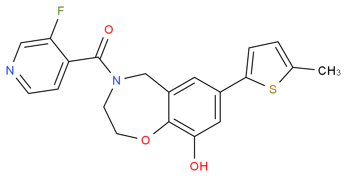 4-(3-fluoroisonicotinoyl)-7-(5-methyl-2-thienyl)-2,3,4,5-tetrahydro-1,4-benzoxazepin-9-ol_分子结构_CAS_)