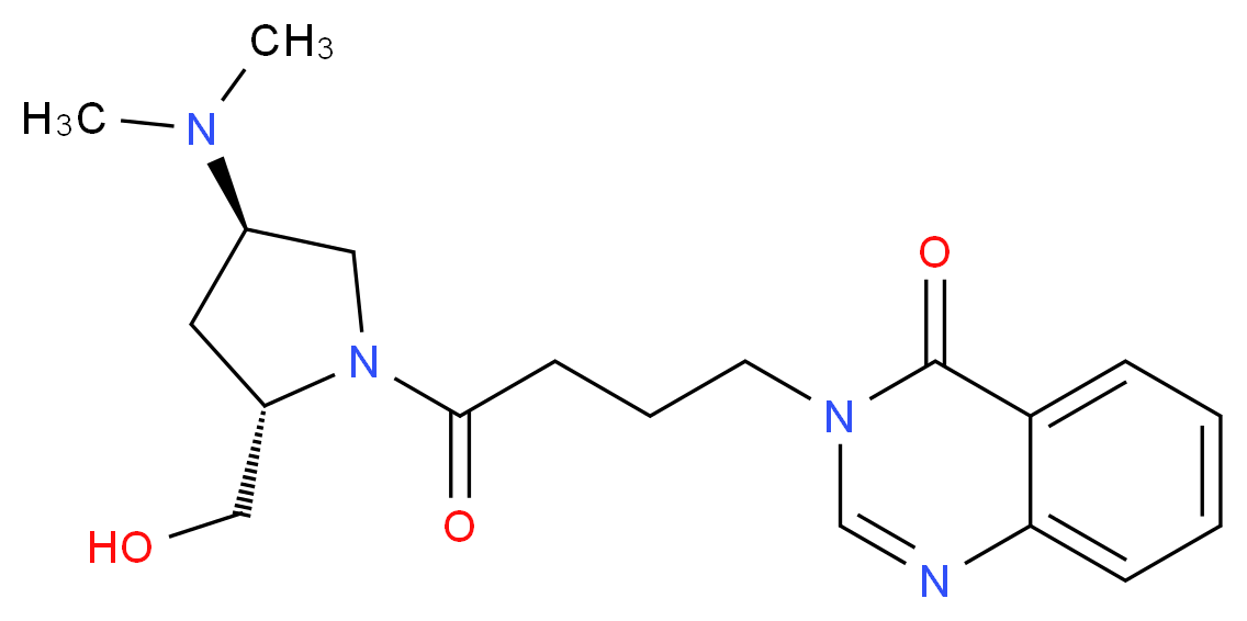 3-{4-[(2S,4R)-4-(dimethylamino)-2-(hydroxymethyl)pyrrolidin-1-yl]-4-oxobutyl}quinazolin-4(3H)-one_分子结构_CAS_)