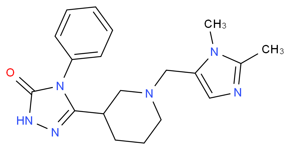 5-{1-[(1,2-dimethyl-1H-imidazol-5-yl)methyl]-3-piperidinyl}-4-phenyl-2,4-dihydro-3H-1,2,4-triazol-3-one_分子结构_CAS_)