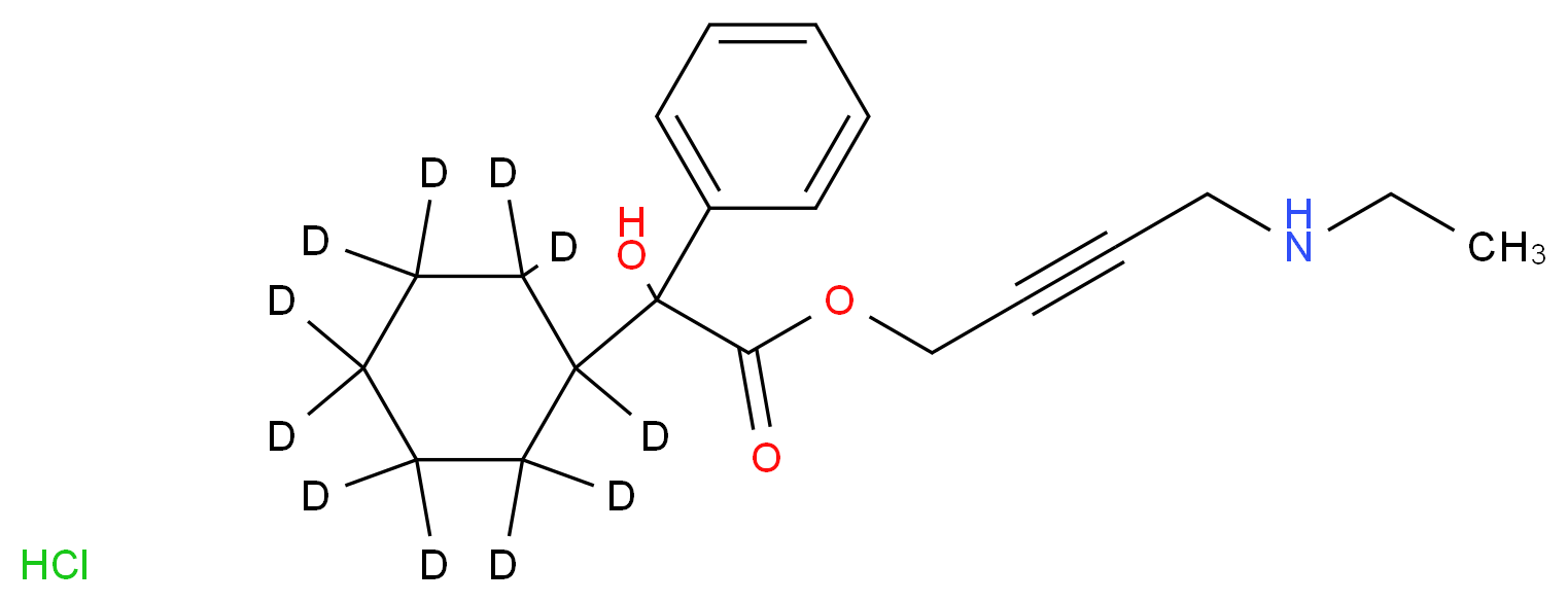 4-(ethylamino)but-2-yn-1-yl 2-(<sup>2</sup>H<sub>1</sub><sub>1</sub>)cyclohexyl-2-hydroxy-2-phenylacetate hydrochloride_分子结构_CAS_1216405-15-0