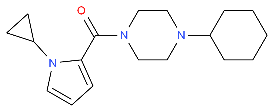 1-cyclohexyl-4-[(1-cyclopropyl-1H-pyrrol-2-yl)carbonyl]piperazine_分子结构_CAS_)