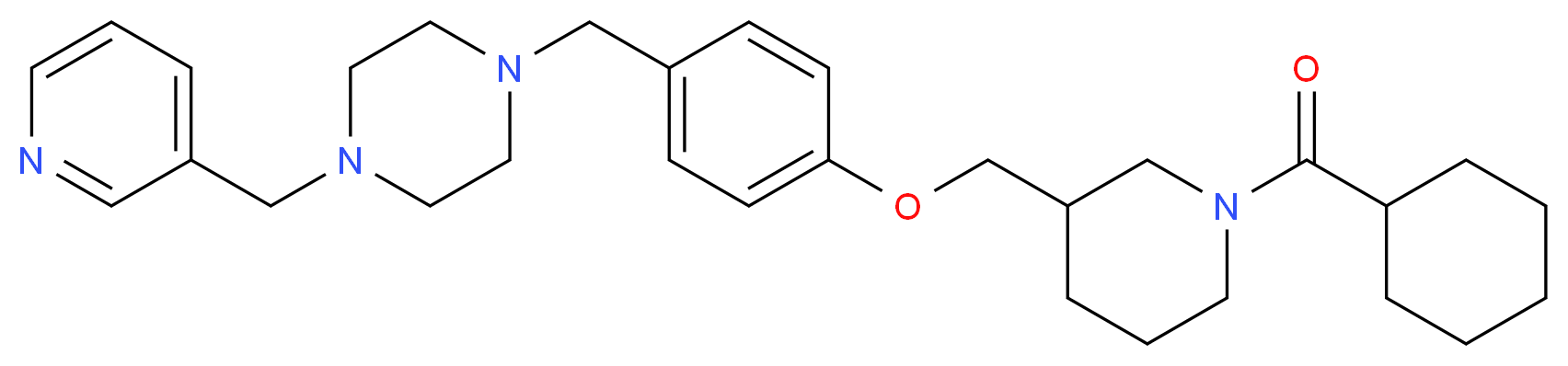 1-(4-{[1-(cyclohexylcarbonyl)-3-piperidinyl]methoxy}benzyl)-4-(3-pyridinylmethyl)piperazine_分子结构_CAS_)
