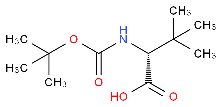 (2R)-2-{[(tert-butoxy)carbonyl]amino}-3,3-dimethylbutanoic acid_分子结构_CAS_124655-17-0