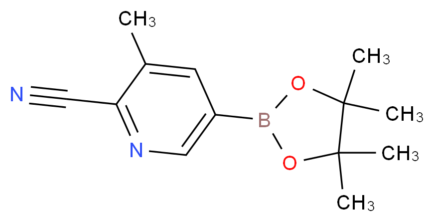 3-methyl-5-(tetramethyl-1,3,2-dioxaborolan-2-yl)pyridine-2-carbonitrile_分子结构_CAS_1150561-70-8