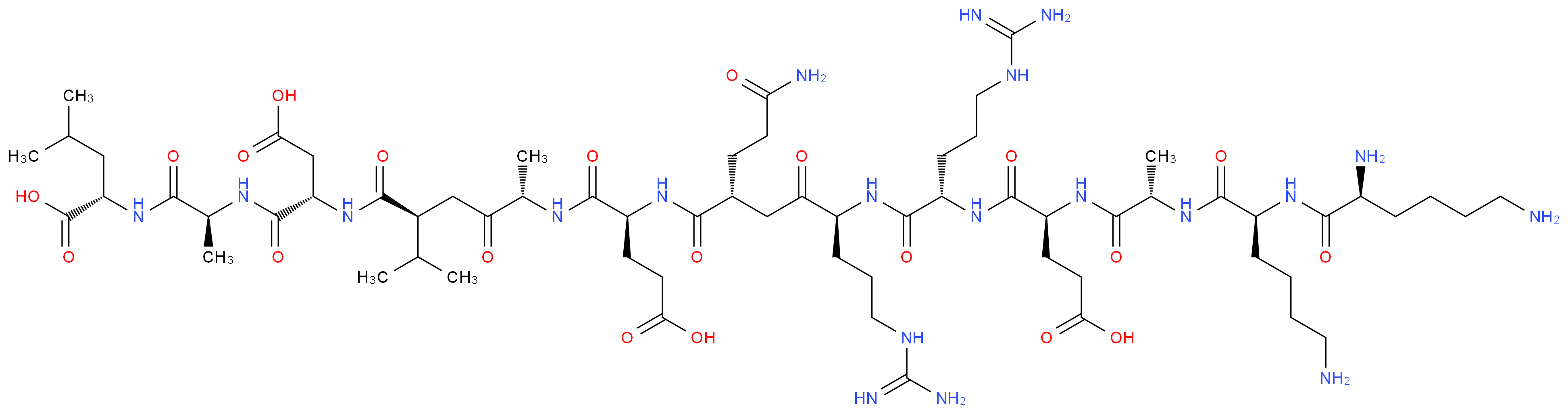 (2S)-2-[(2S)-2-[(2S)-2-[(2S,5S)-5-[(2S)-2-[(2R)-2-[(3S)-3-[(2S)-2-[(2S)-2-[(2S)-2-[(2S)-6-amino-2-[(2S)-2,6-diaminohexanamido]hexanamido]propanamido]-4-carboxybutanamido]-5-carbamimidamidopentanamido]-6-carbamimidamido-2-oxohexyl]-4-carbamoylbutanamido]-4-carboxybutanamido]-4-oxo-2-(propan-2-yl)hexanamido]-3-carboxypropanamido]propanamido]-4-methylpentanoic acid_分子结构_CAS_167114-91-2