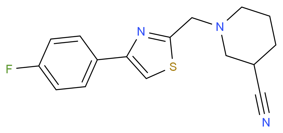 1-{[4-(4-fluorophenyl)-1,3-thiazol-2-yl]methyl}piperidine-3-carbonitrile_分子结构_CAS_)