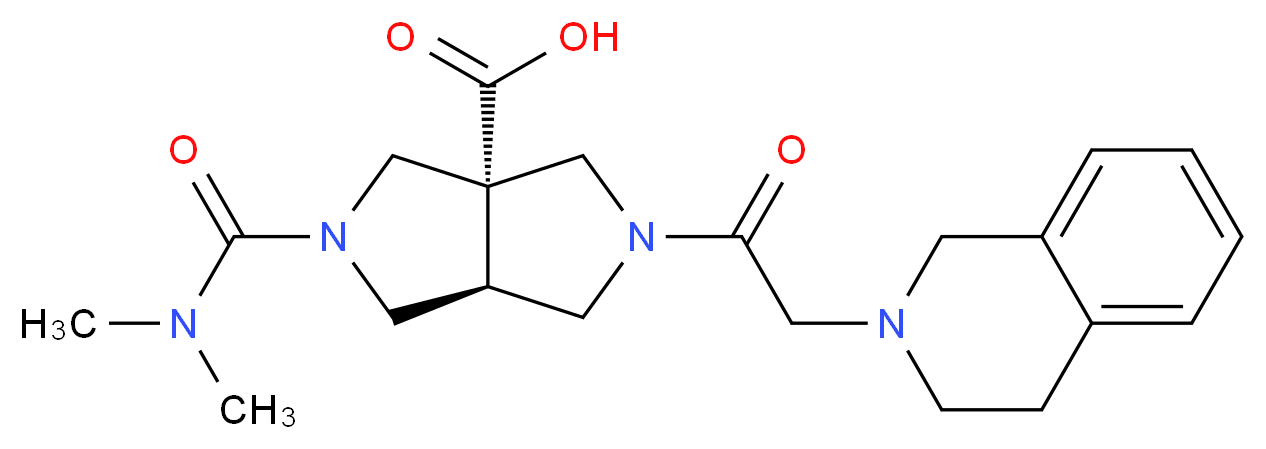 (3aS*,6aS*)-2-(3,4-dihydroisoquinolin-2(1H)-ylacetyl)-5-[(dimethylamino)carbonyl]hexahydropyrrolo[3,4-c]pyrrole-3a(1H)-carboxylic acid_分子结构_CAS_)