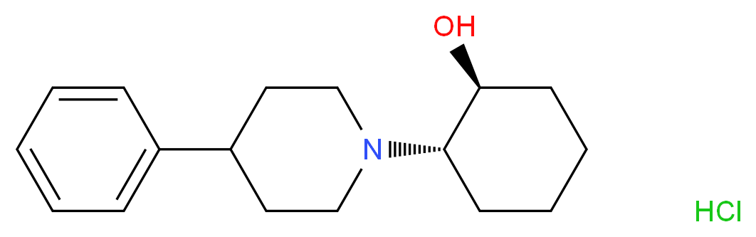 D-(+)-2-(4-苯基哌啶基)环己醇 盐酸盐_分子结构_CAS_112709-60-1)