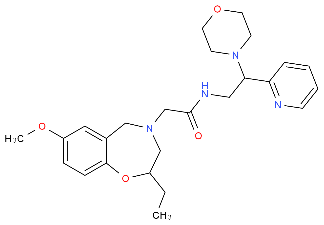 2-(2-ethyl-7-methoxy-2,3-dihydro-1,4-benzoxazepin-4(5H)-yl)-N-[2-(4-morpholinyl)-2-(2-pyridinyl)ethyl]acetamide_分子结构_CAS_)