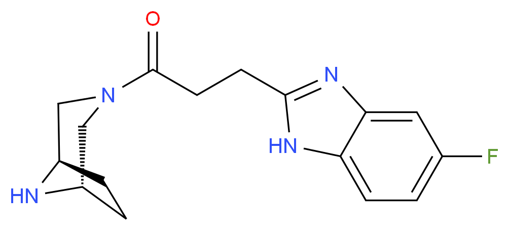 2-{3-[(1R*,5S*)-3,8-diazabicyclo[3.2.1]oct-3-yl]-3-oxopropyl}-5-fluoro-1H-benzimidazole_分子结构_CAS_)