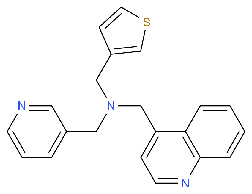 (pyridin-3-ylmethyl)(quinolin-4-ylmethyl)(3-thienylmethyl)amine_分子结构_CAS_)