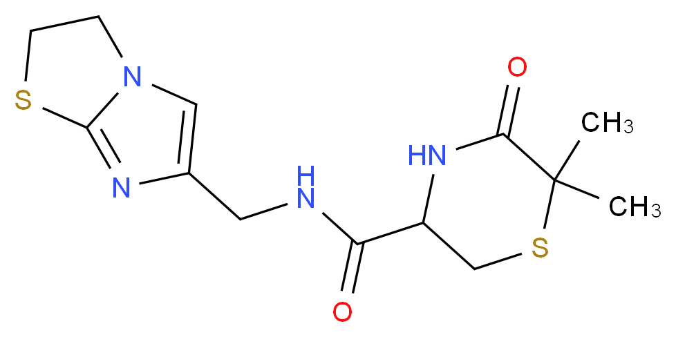 N-(2,3-dihydroimidazo[2,1-b][1,3]thiazol-6-ylmethyl)-6,6-dimethyl-5-oxothiomorpholine-3-carboxamide_分子结构_CAS_)