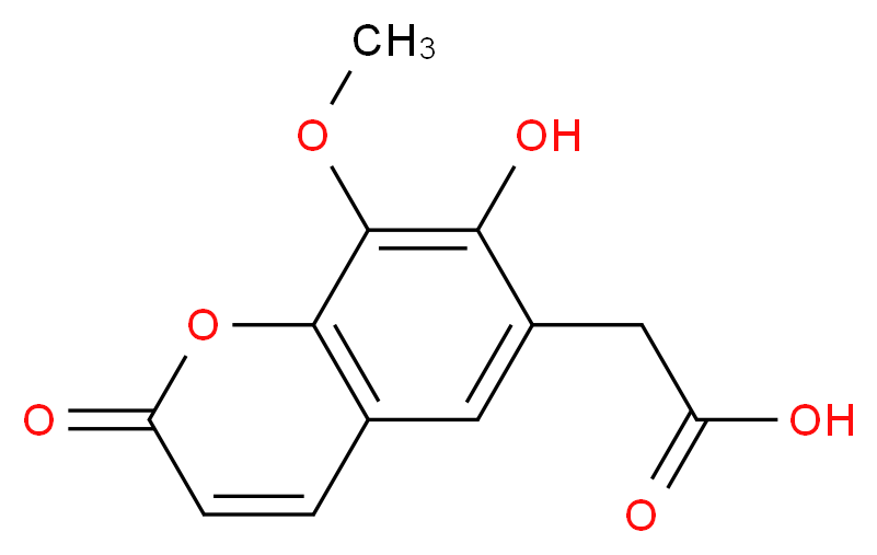 6-(Carboxymethyl)-7-hydroxy-8-methoxy Coumarin _分子结构_CAS_71942-06-8)