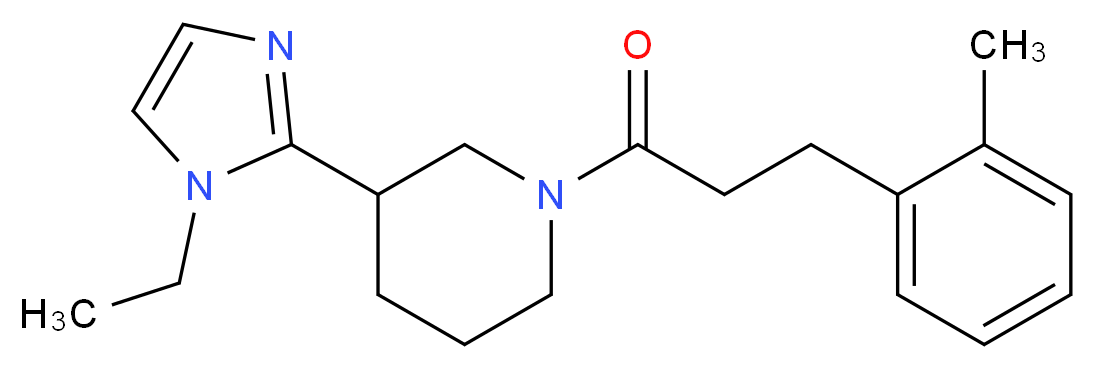 3-(1-ethyl-1H-imidazol-2-yl)-1-[3-(2-methylphenyl)propanoyl]piperidine_分子结构_CAS_)