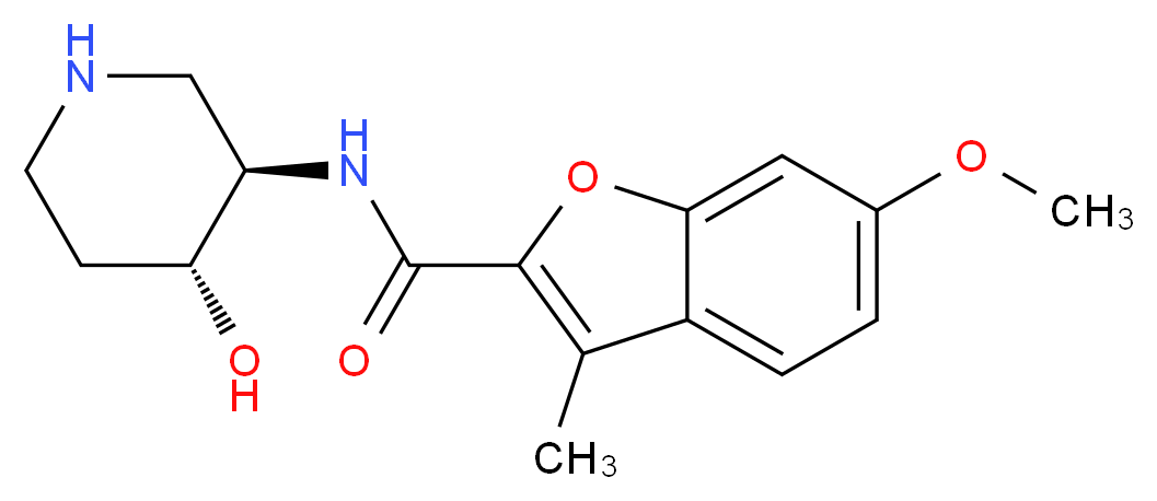 N-[(3R*,4R*)-4-hydroxy-3-piperidinyl]-6-methoxy-3-methyl-1-benzofuran-2-carboxamide_分子结构_CAS_)