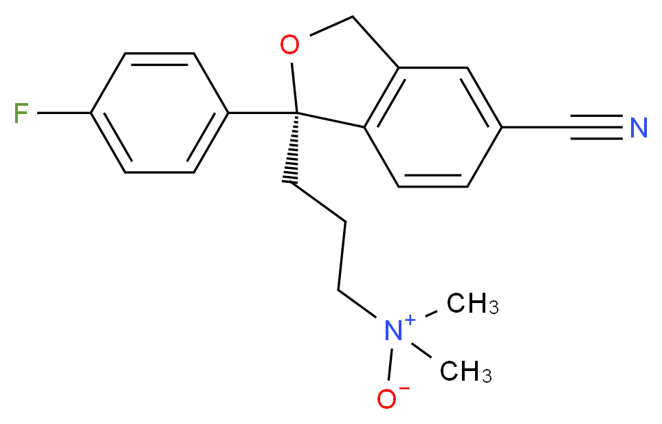 3-[(1R)-5-cyano-1-(4-fluorophenyl)-1,3-dihydro-2-benzofuran-1-yl]-N,N-dimethylpropanamine oxide_分子结构_CAS_1217761-31-3