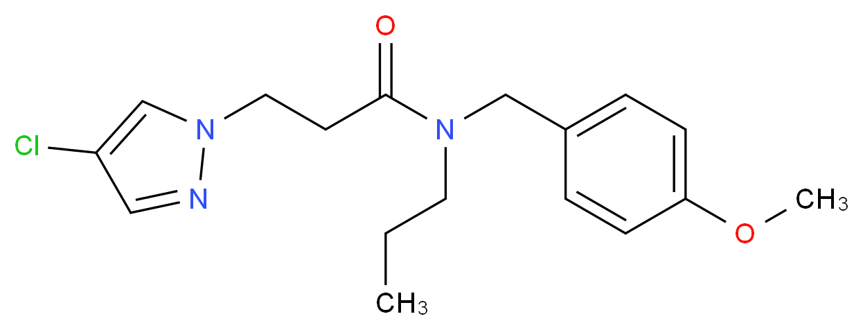 3-(4-chloro-1H-pyrazol-1-yl)-N-(4-methoxybenzyl)-N-propylpropanamide_分子结构_CAS_)
