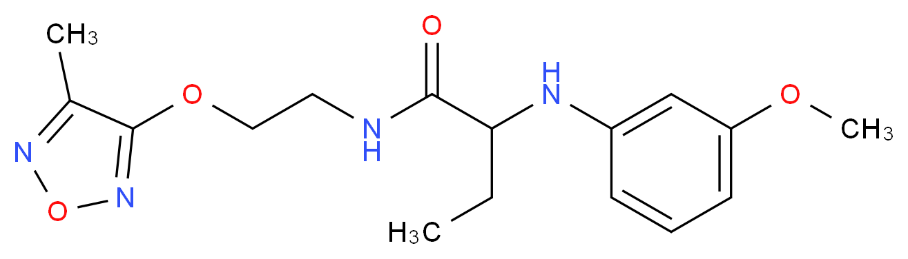 2-[(3-methoxyphenyl)amino]-N-{2-[(4-methyl-1,2,5-oxadiazol-3-yl)oxy]ethyl}butanamide_分子结构_CAS_)
