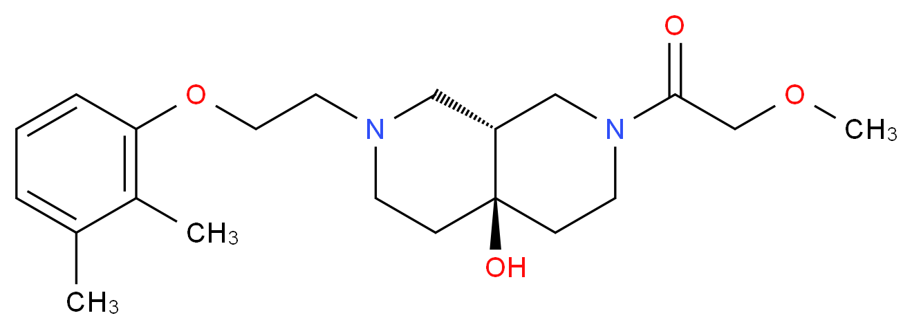 (4aR*,8aR*)-2-[2-(2,3-dimethylphenoxy)ethyl]-7-(methoxyacetyl)octahydro-2,7-naphthyridin-4a(2H)-ol_分子结构_CAS_)