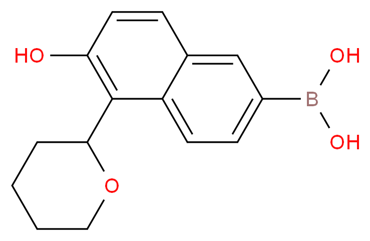 [6-hydroxy-5-(oxan-2-yl)naphthalen-2-yl]boronic acid_分子结构_CAS_1150114-57-0