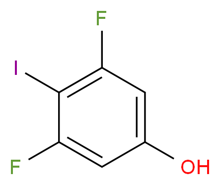 3,5-difluoro-4-iodophenol_分子结构_CAS_1000574-74-2