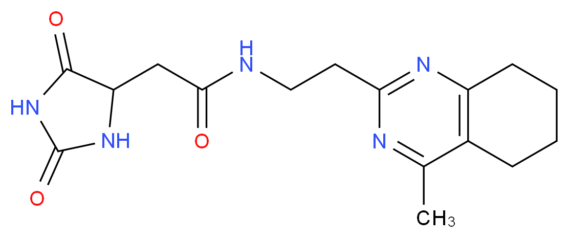 2-(2,5-dioxoimidazolidin-4-yl)-N-[2-(4-methyl-5,6,7,8-tetrahydroquinazolin-2-yl)ethyl]acetamide_分子结构_CAS_)