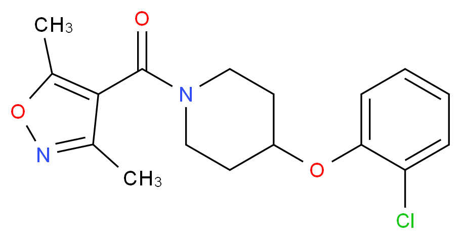 4-(2-chlorophenoxy)-1-[(3,5-dimethyl-4-isoxazolyl)carbonyl]piperidine_分子结构_CAS_)