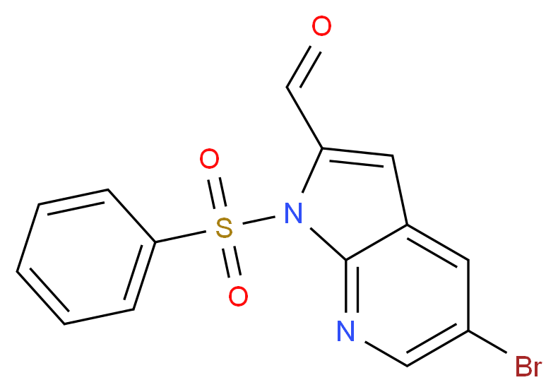 5-Bromo-1-(phenylsulfonyl)-1H-pyrrolo-[2,3-b]pyridine-2-carbaldehyde_分子结构_CAS_)