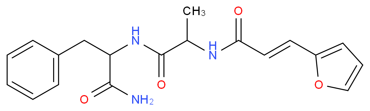 (2E)-N-{1-[(1-carbamoyl-2-phenylethyl)carbamoyl]ethyl}-3-(furan-2-yl)prop-2-enamide_分子结构_CAS_29268-00-6