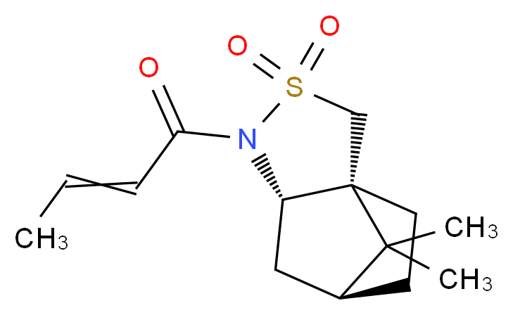 (1R,5S,7S)-4-(but-2-enoyl)-10,10-dimethyl-3λ<sup>6</sup>-thia-4-azatricyclo[5.2.1.0<sup>1</sup>,<sup>5</sup>]decane-3,3-dione_分子结构_CAS_94594-81-7