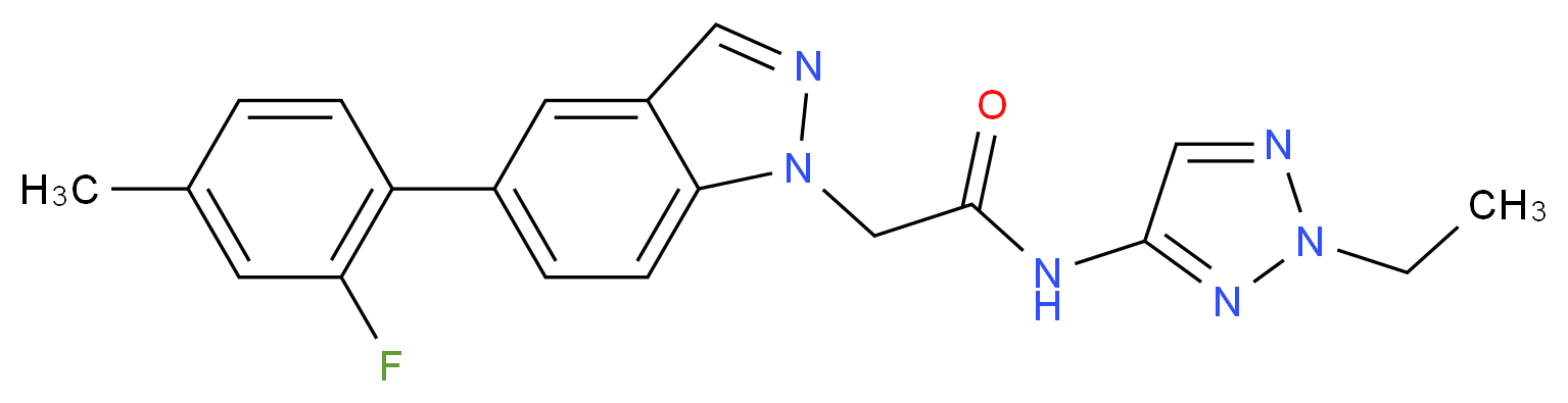 N-(2-ethyl-2H-1,2,3-triazol-4-yl)-2-[5-(2-fluoro-4-methylphenyl)-1H-indazol-1-yl]acetamide_分子结构_CAS_)