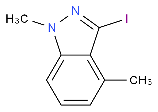 3-iodo-1,4-dimethyl-1H-indazole_分子结构_CAS_1060817-19-7)