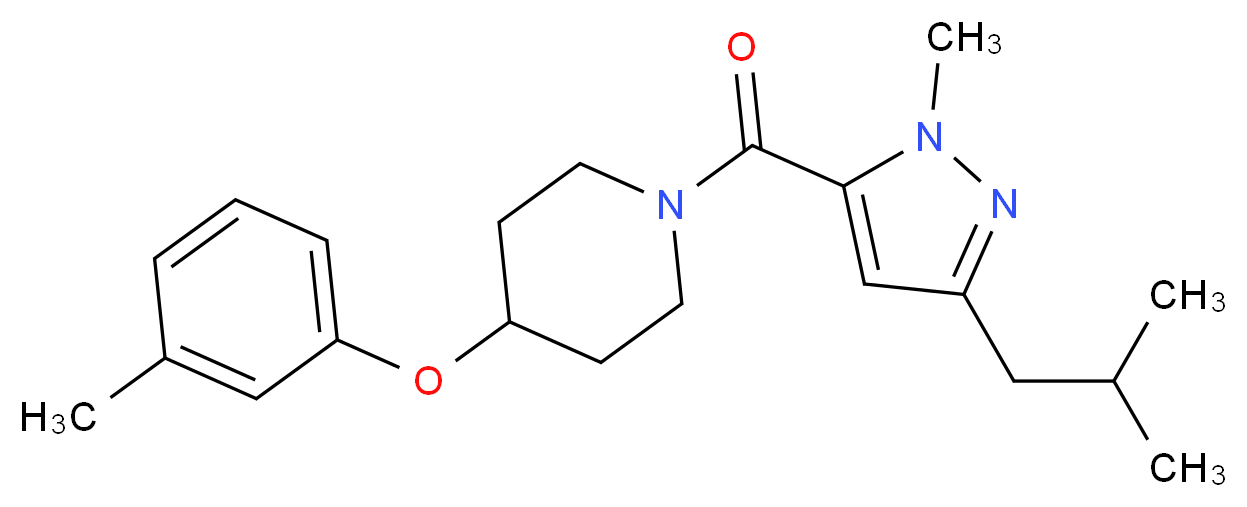 1-[(3-isobutyl-1-methyl-1H-pyrazol-5-yl)carbonyl]-4-(3-methylphenoxy)piperidine_分子结构_CAS_)