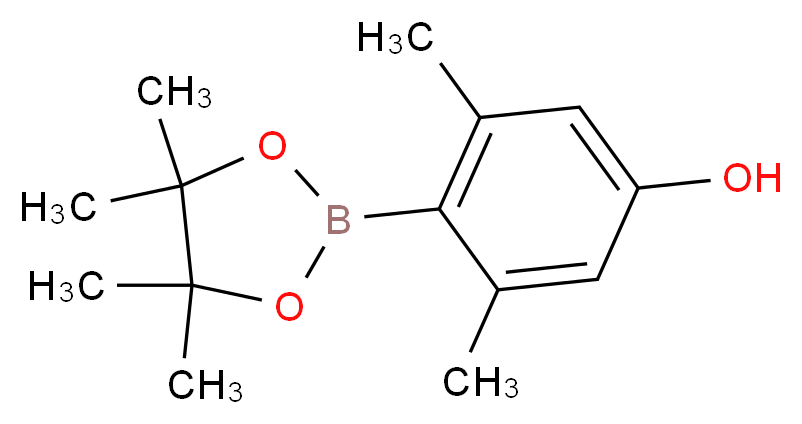 3,5-dimethyl-4-(tetramethyl-1,3,2-dioxaborolan-2-yl)phenol_分子结构_CAS_507462-90-0