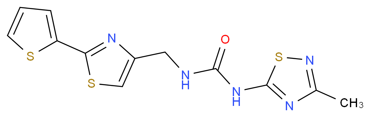N-(3-methyl-1,2,4-thiadiazol-5-yl)-N'-{[2-(2-thienyl)-1,3-thiazol-4-yl]methyl}urea_分子结构_CAS_)