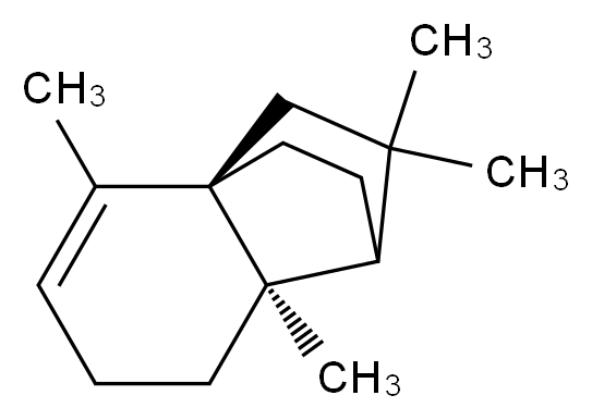 (1R,6S)-2,6,8,8-tetramethyltricyclo[5.2.2.0<sup>1</sup>,<sup>6</sup>]undec-2-ene_分子结构_CAS_4545-68-0